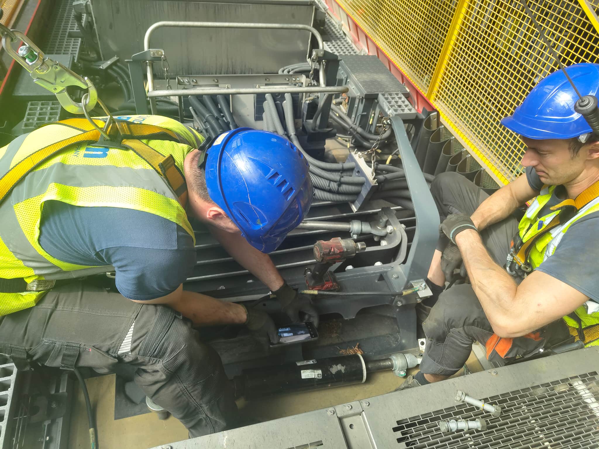 Tram bogie maintenance in progress — Warsaw depot